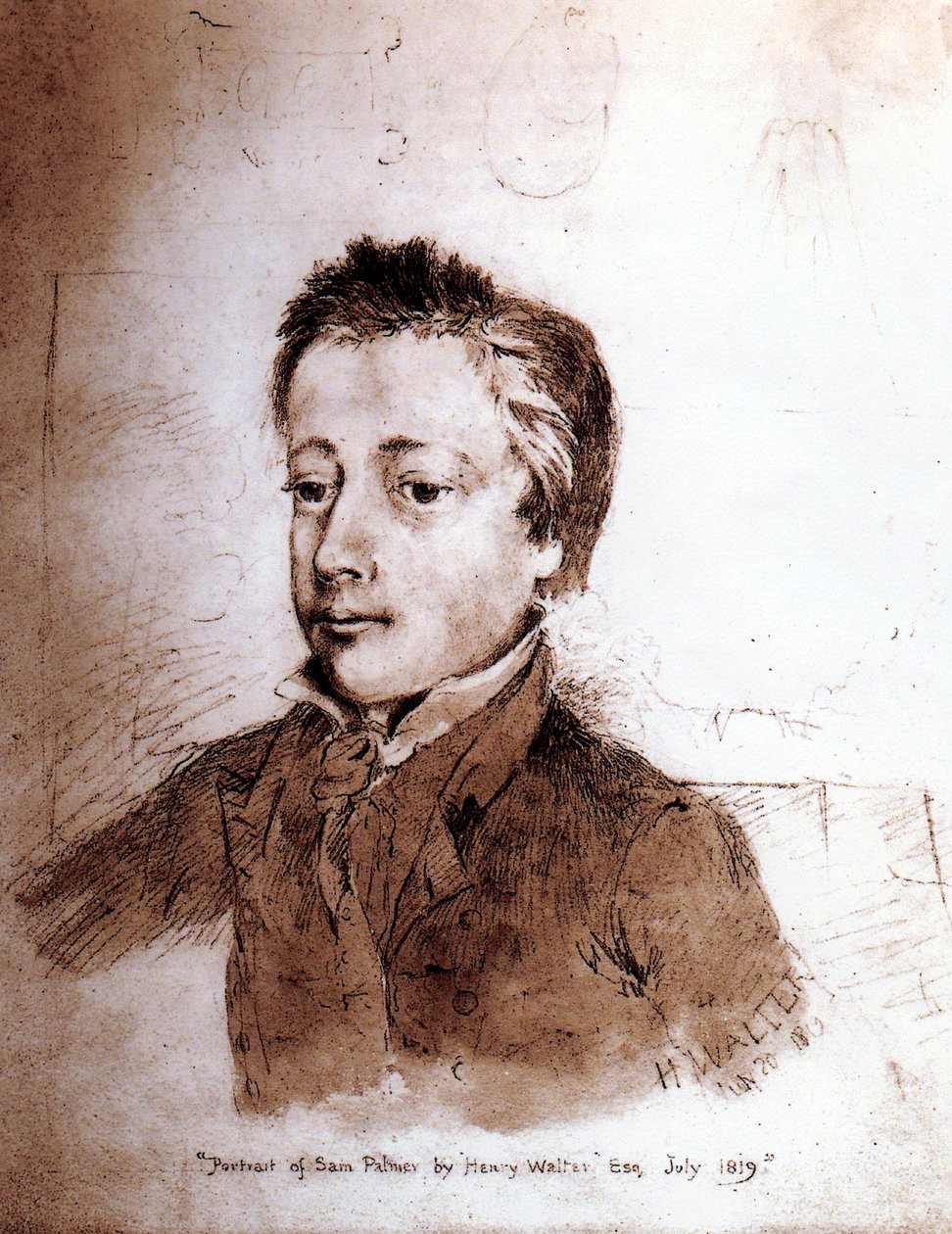Porträtt av Samuel Palmer (1805-81) som en pojke, 1819 av Henry Walter