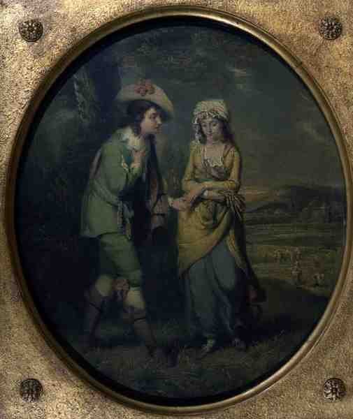 The Courtship (olja på duk) av Henry (attr) Walton