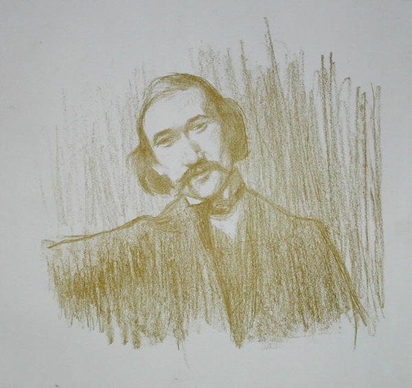 Andre Gide (1861-1942) 1901 (litho) av Henry Bataille