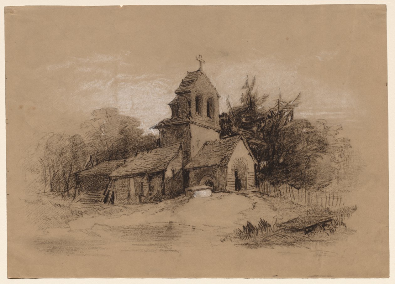 Kyrka i ett landskap av Henry Bright