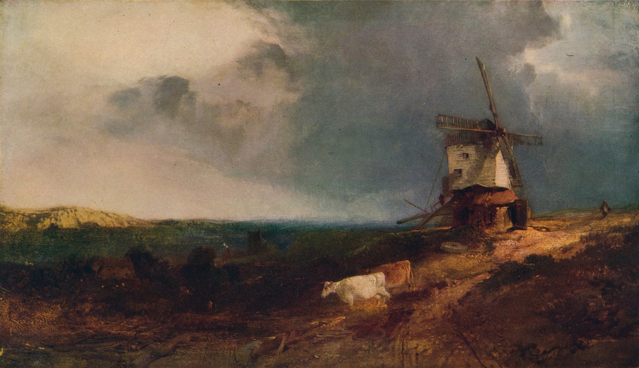 Landskap med väderkvarn, 1800-talet, 1917 av Henry Bright