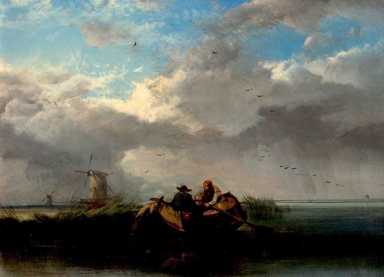 Norfolk Broads med båtar av Henry Bright