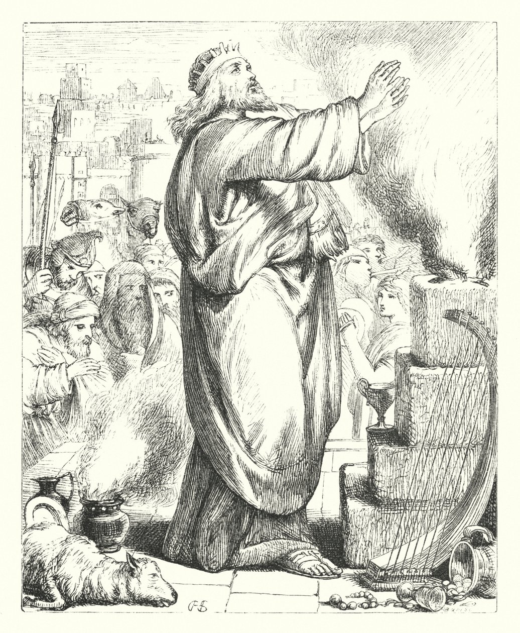 Davids offer (gravyr) av Henry Courtney (after) Selous