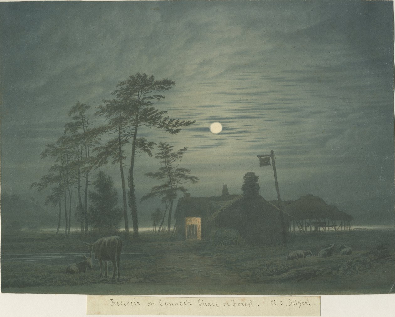Cannock Chase: målning, nd [1788-1855] av Henry Curzon Allport