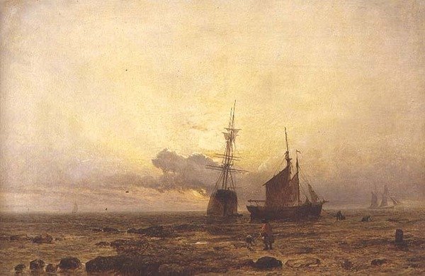 Kustscen, kväll av Henry Dawson
