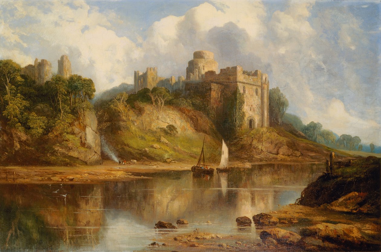 Pembroke Castle (olja på duk) av Henry Dawson