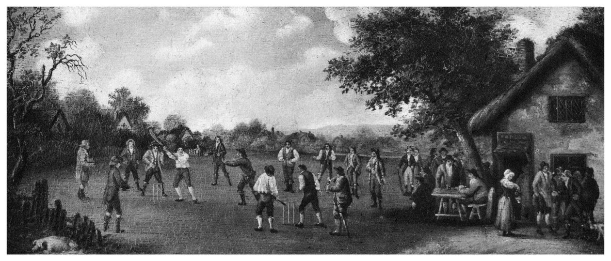 En landskamp i cricket, 1800-talet 1912. av Henry Dixon