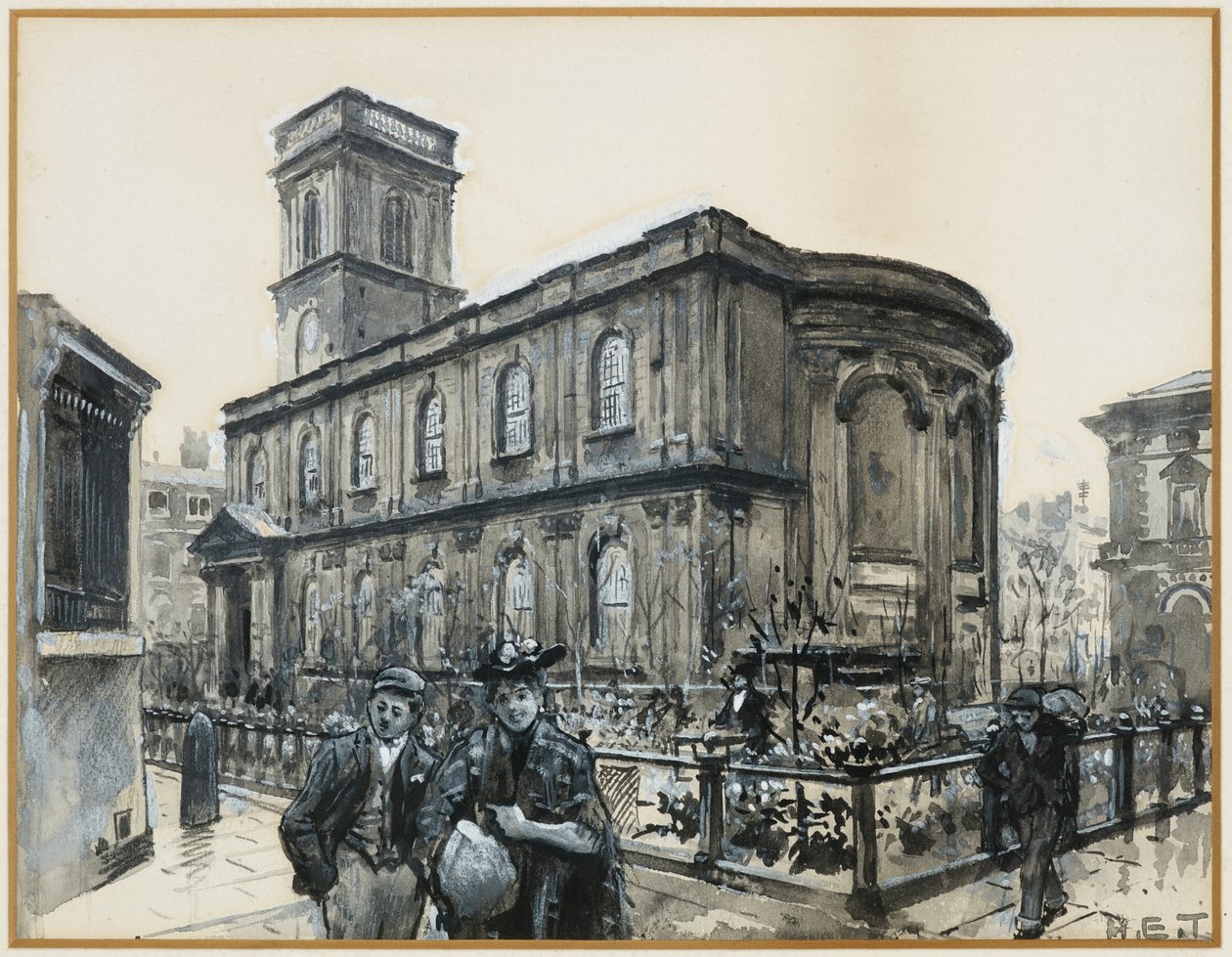St Anns kyrka från gränden av Henry Edward Tidmarsh