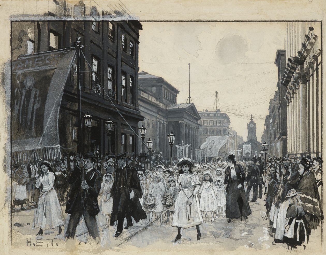 Whit Monday Procession, Mosley Street av Henry Edward Tidmarsh