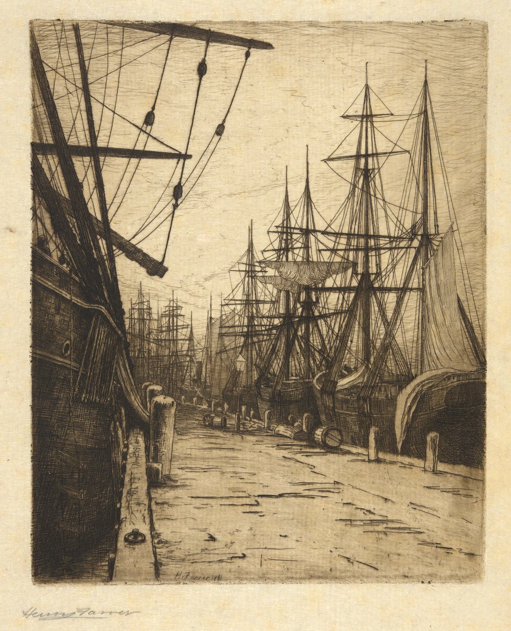 Kväll i Atlantic Docks av Henry Farrer