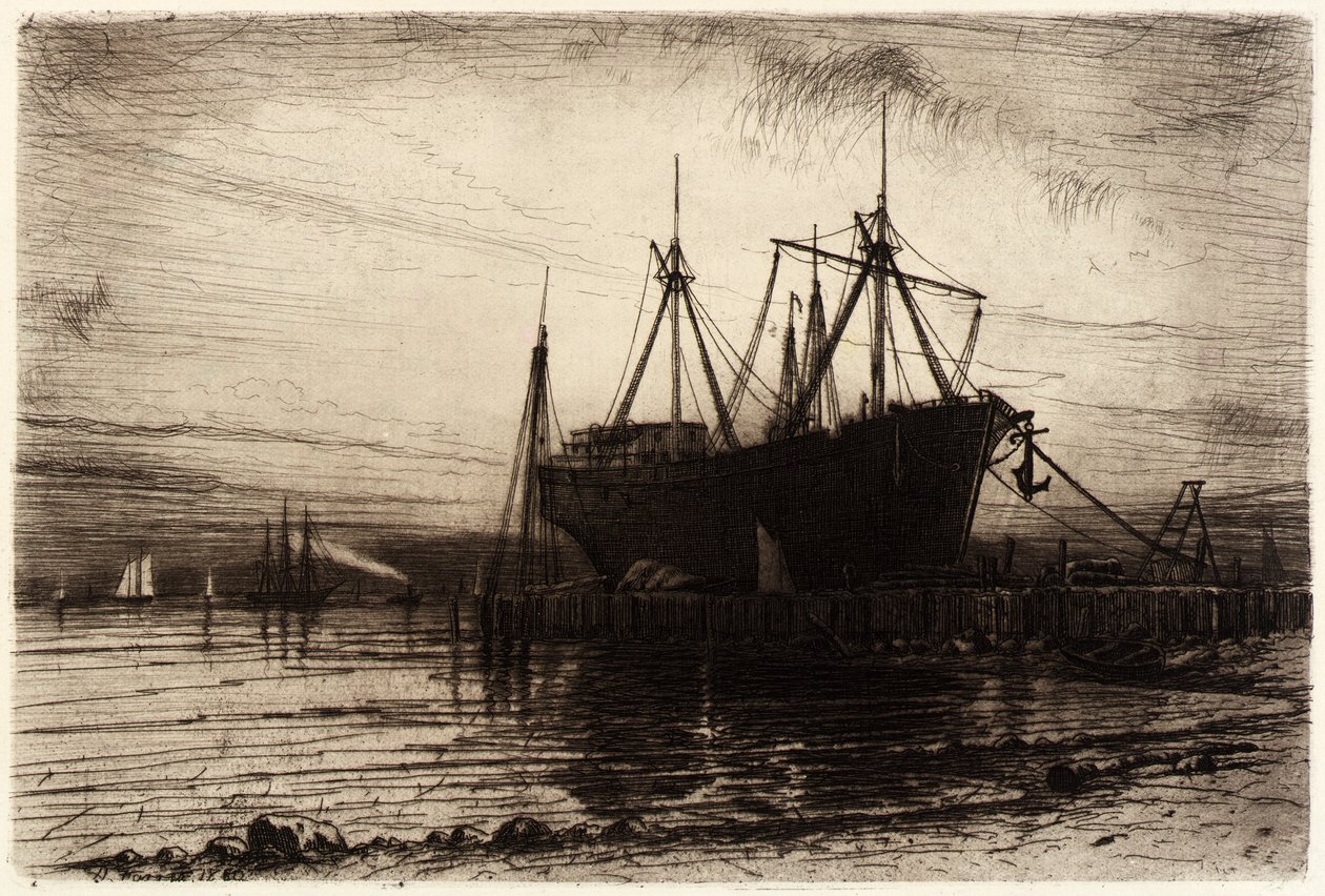 Solnedgång, Gowanus Bay av Henry Farrer