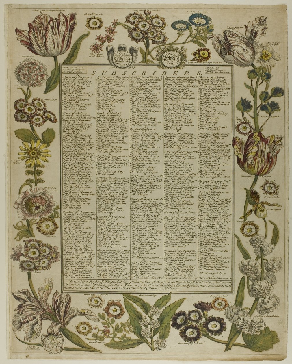 Titelsida, från Twelve Months of Flowers av Henry Fletcher