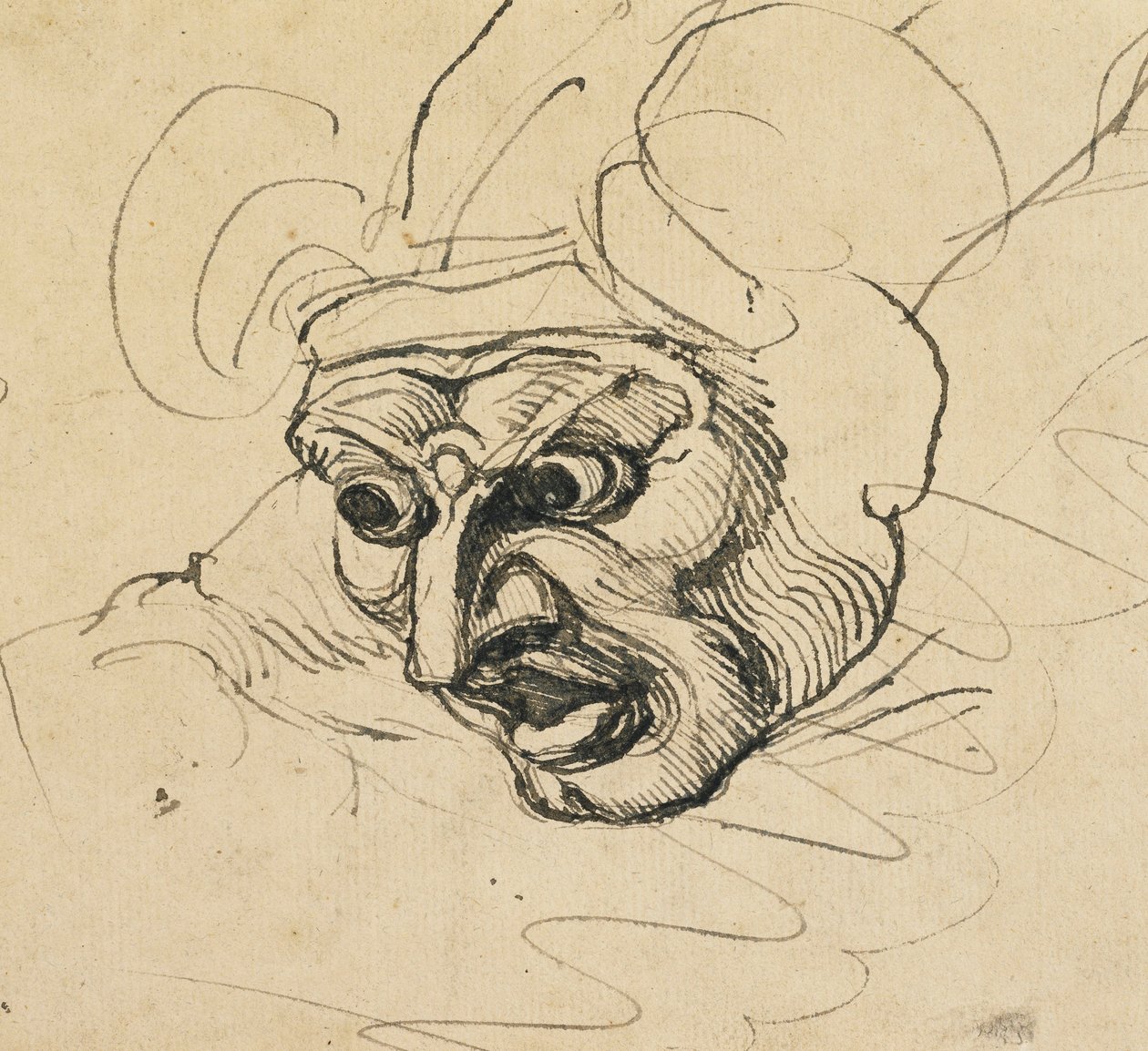 Ett hotfullt huvud, av Johann Heinrich Füssli