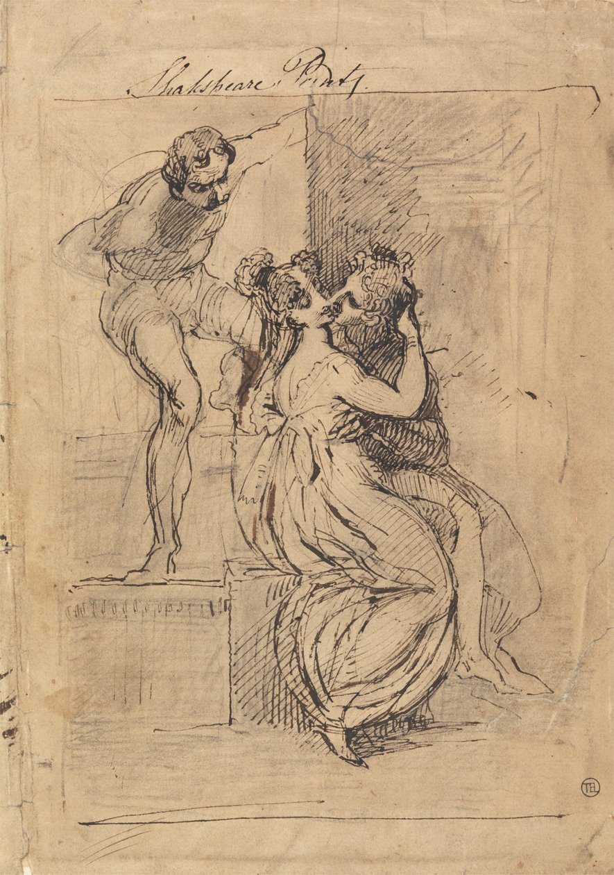 Figur lutad över trappor av Johann Heinrich Füssli
