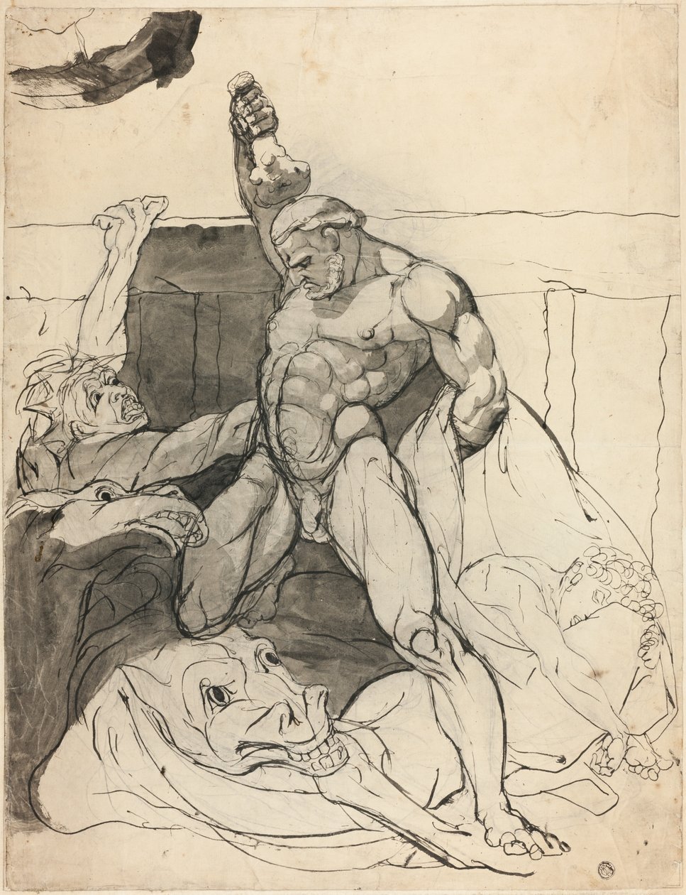 Hercules dödar Diomedes ston av Johann Heinrich Füssli