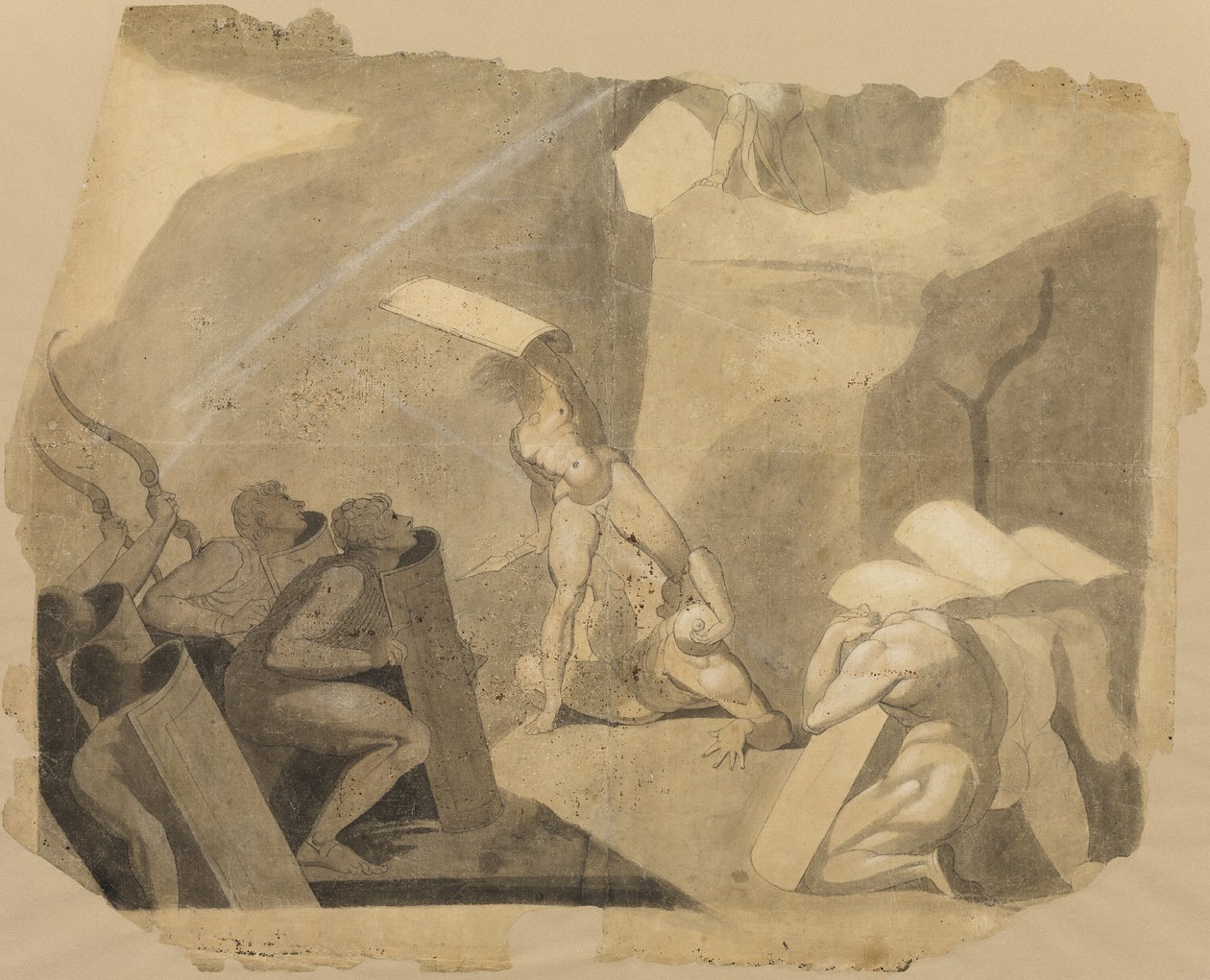 Titans stormar berget Olympen av Johann Heinrich Füssli