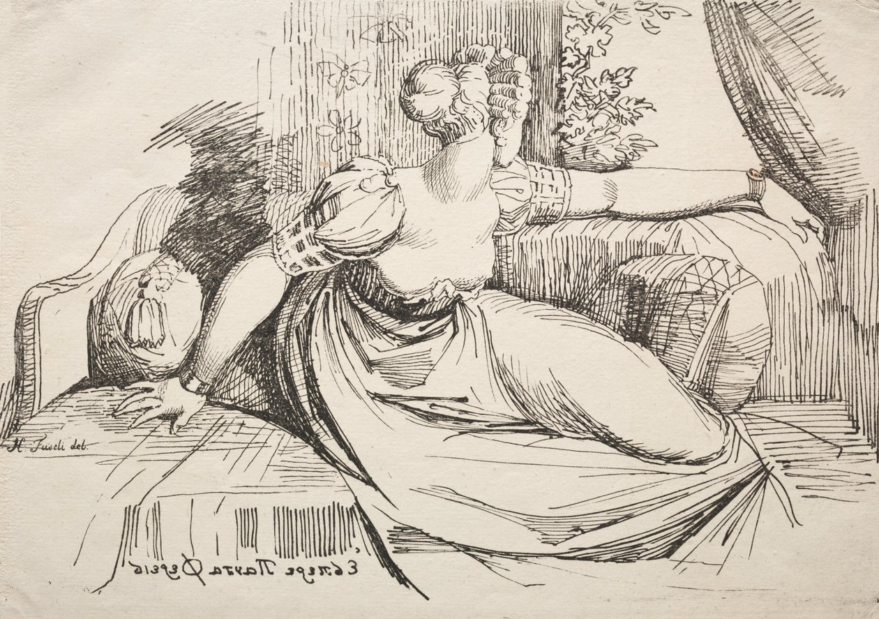 Kvinna på en soffa av Johann Heinrich Füssli