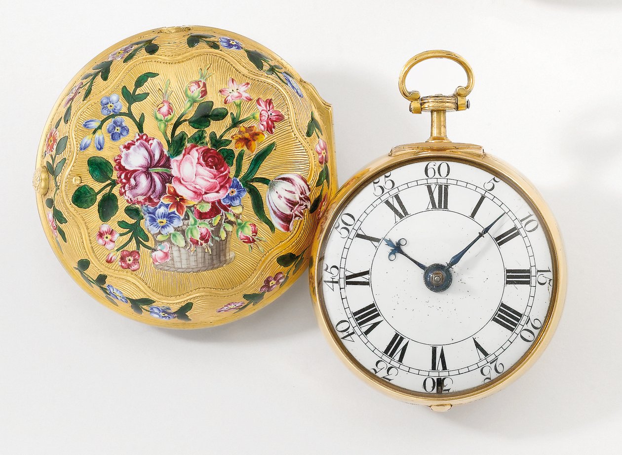 Parfodral openface verge klocka, 1758 av Henry Hindley