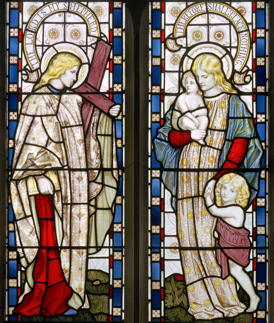 Faith and Charity, 1871 (målat glas) av Henry Holiday