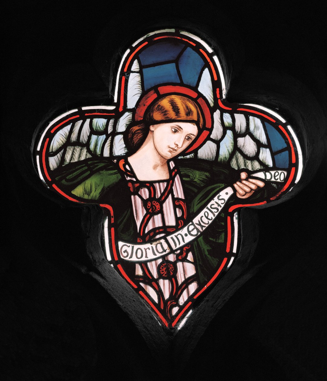Quatrefoil Angel, 1863 (målat glas) av Henry Holiday