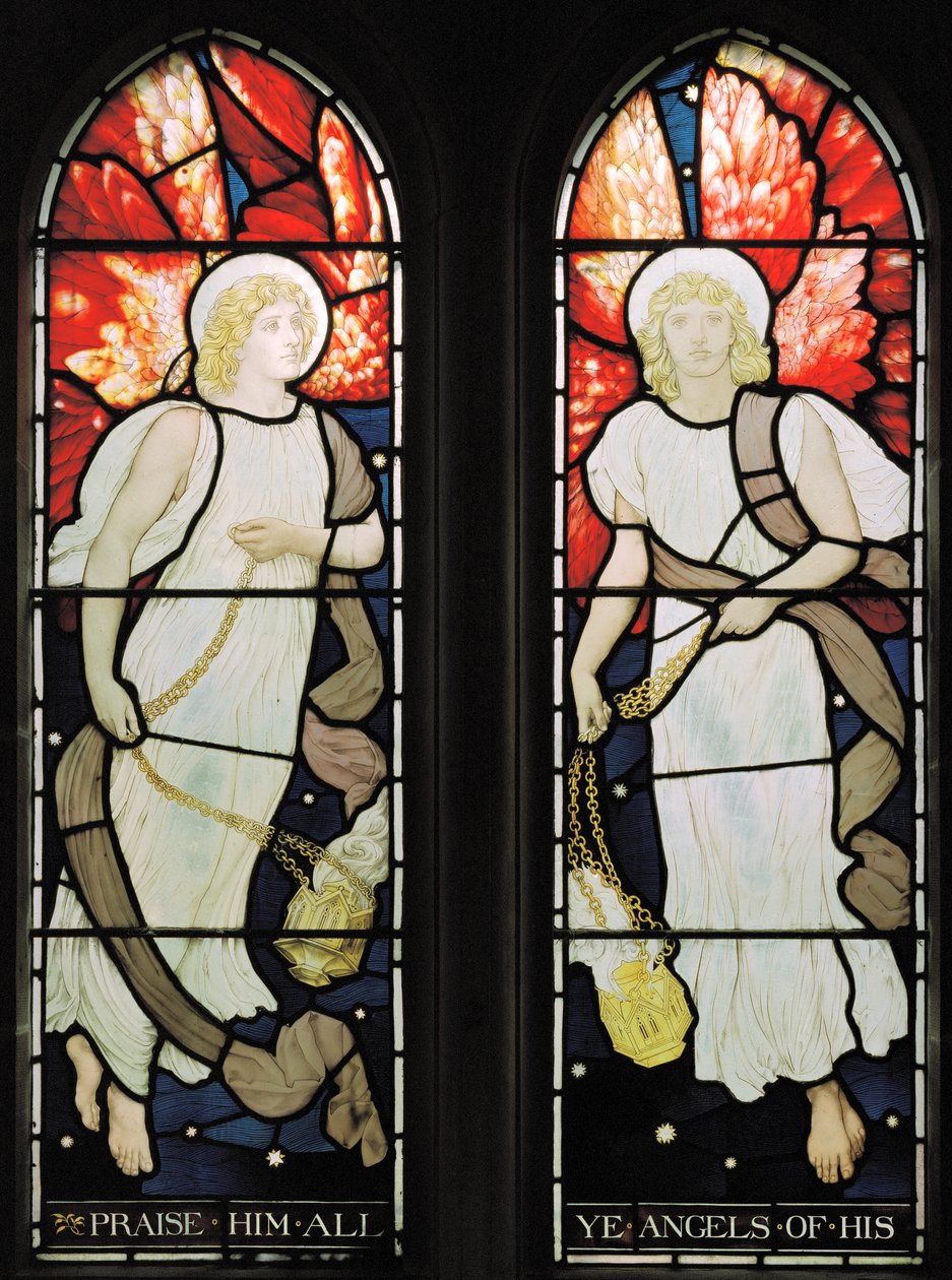Sensing Angels, 1882 (målat glas) av Henry Holiday