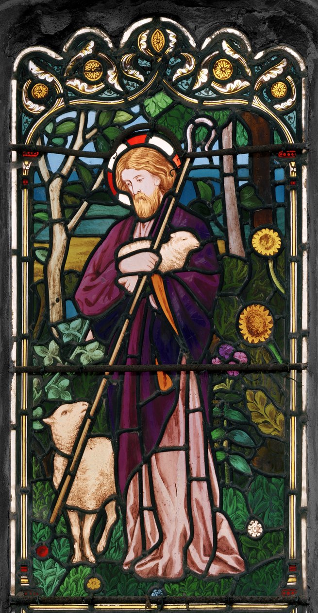 Den gode herden, 1866 (målat glas) av Henry Holiday