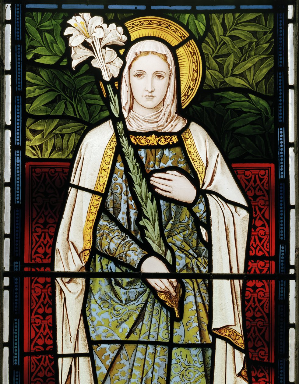 Jungfru Maria, 1873 (målat glas) av Henry Holiday