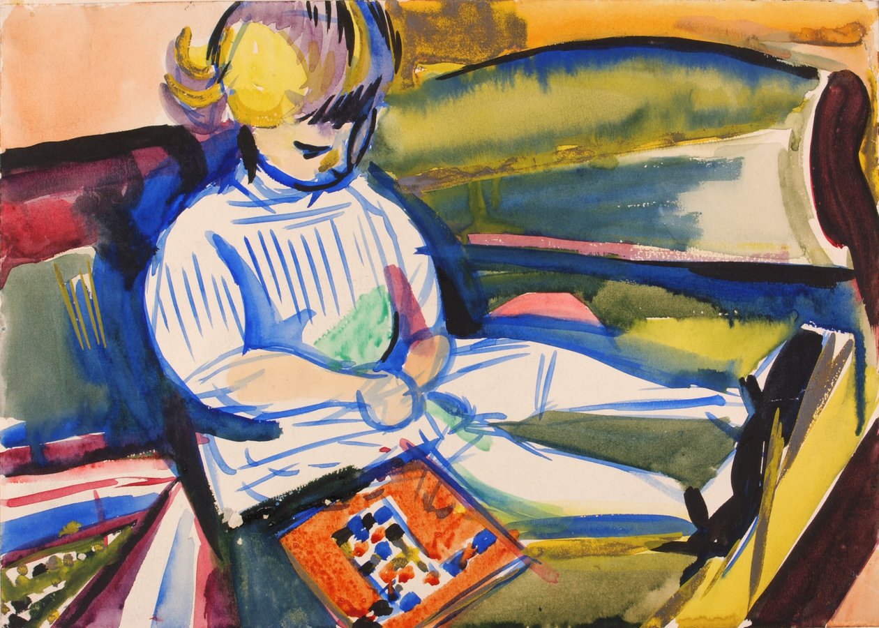 Barn på soffan, ca. 1914-1918. av Henry Lyman Saÿen