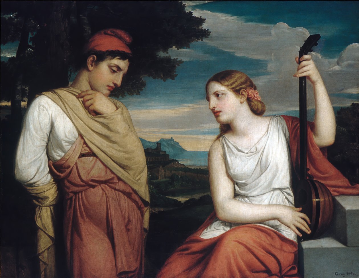 De grekiska älskarna, 1846. av Henry Peters Gray