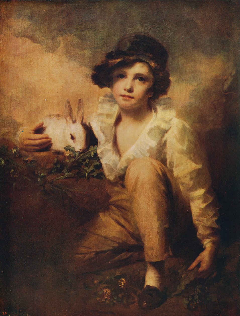 Pojke och kanin, 1814, c1915 av Henry Raeburn