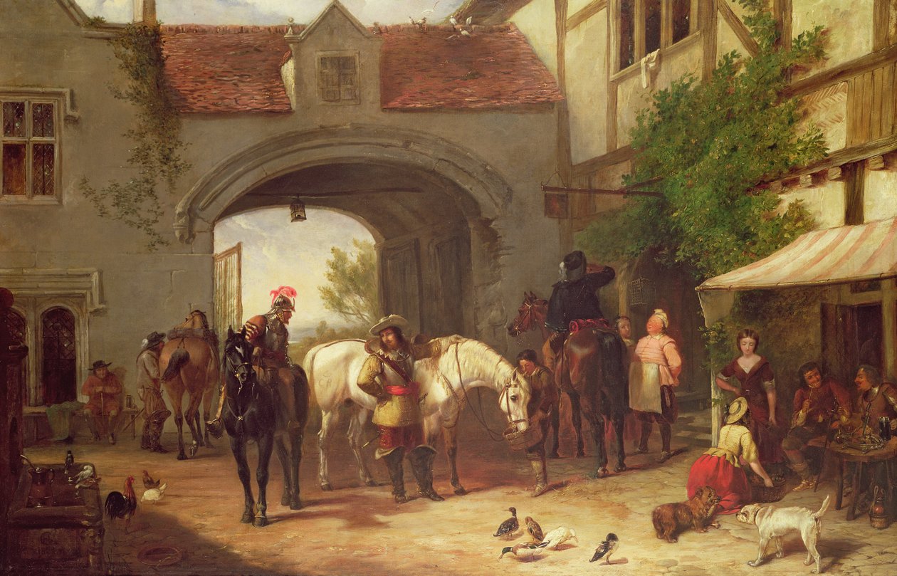 Scen utanför ett värdshus i Holland av Henry Richard Graves