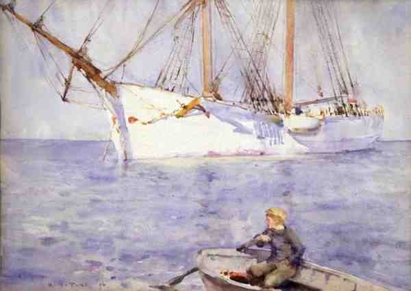 Solnedgångseffekt av Henry Scott Tuke