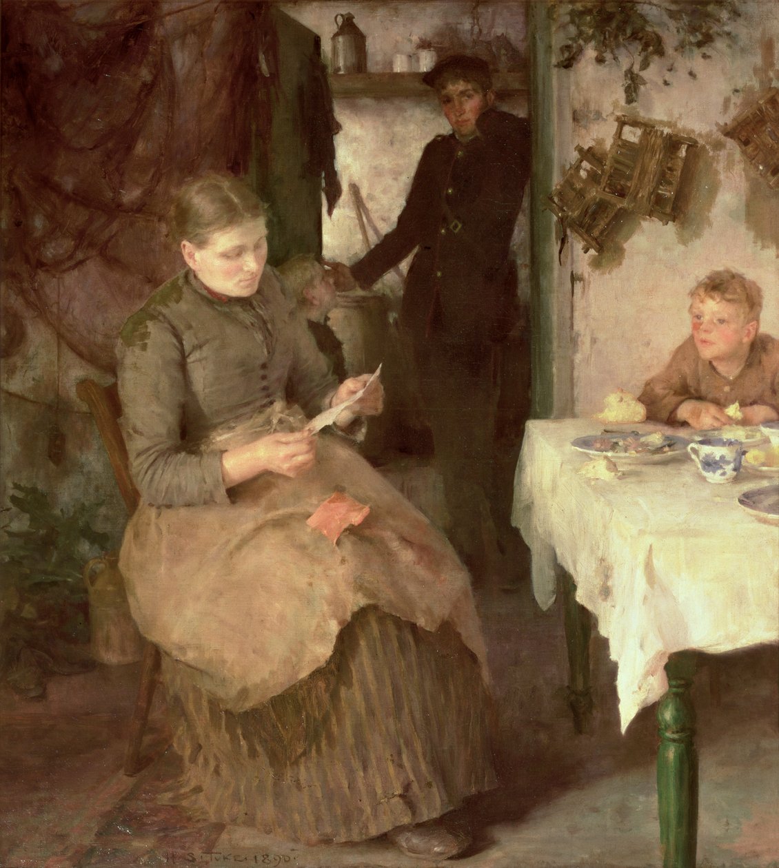 Meddelandet, 1890 av Henry Scott Tuke