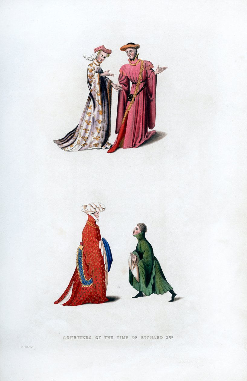 Hofklänning, 1300-talet, 1843. av Henry Shaw