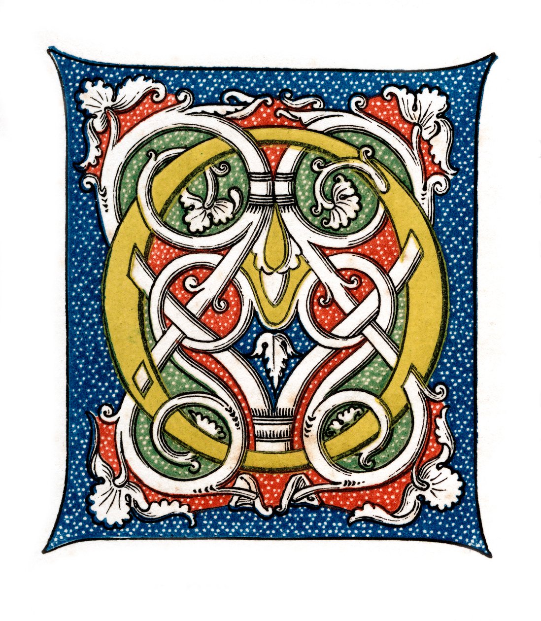 Inledande bokstav O, c1400-talet, 1843. av Henry Shaw
