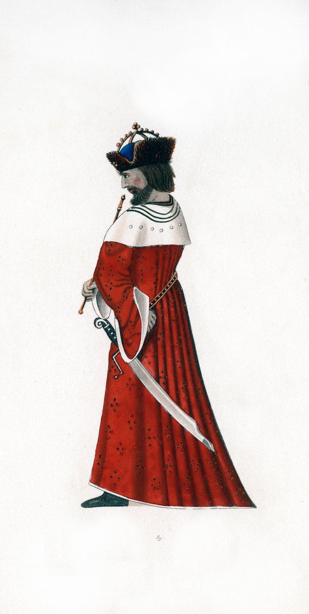 Mansklänning, c1480, 1843. av Henry Shaw