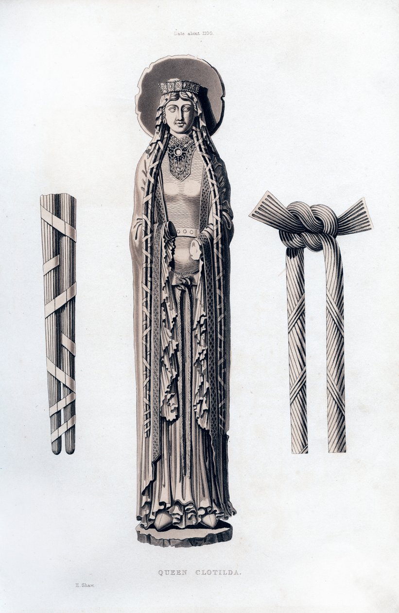 Drottning Clotilda, c1100, 1843. av Henry Shaw