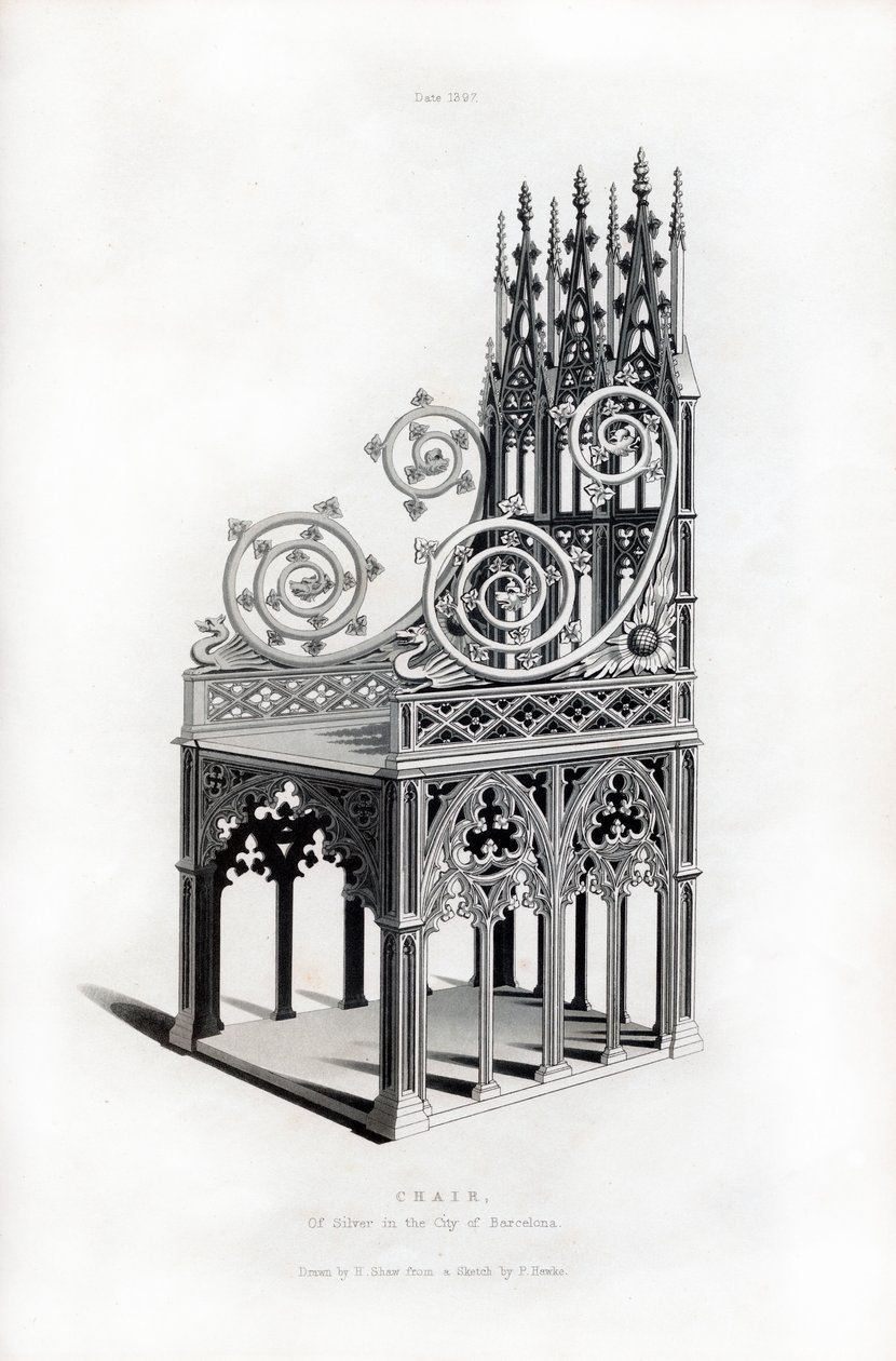 Tron av massivt silver, 1397, 1843. av Henry Shaw