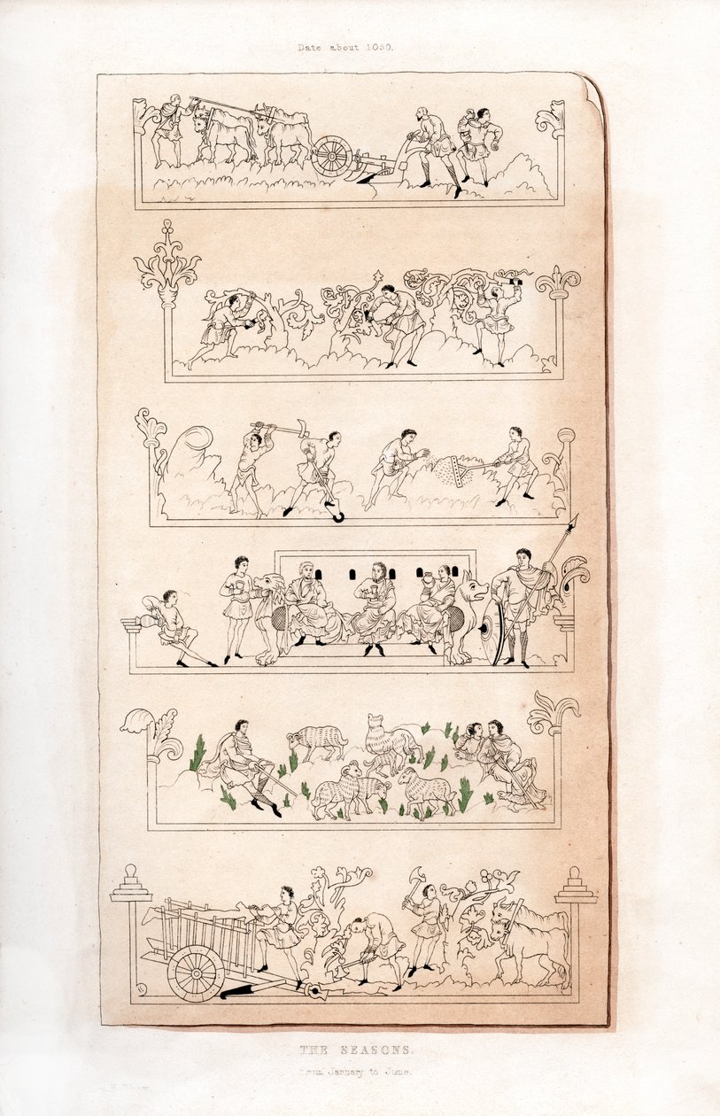 Årstiderna, c1050, 1843. av Henry Shaw