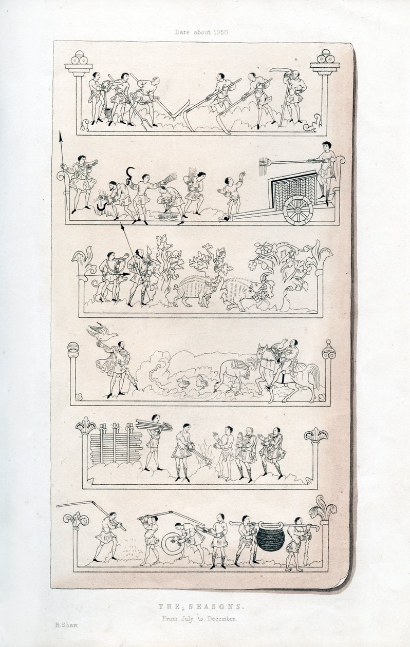 Årstiderna, c1050, 1843. av Henry Shaw