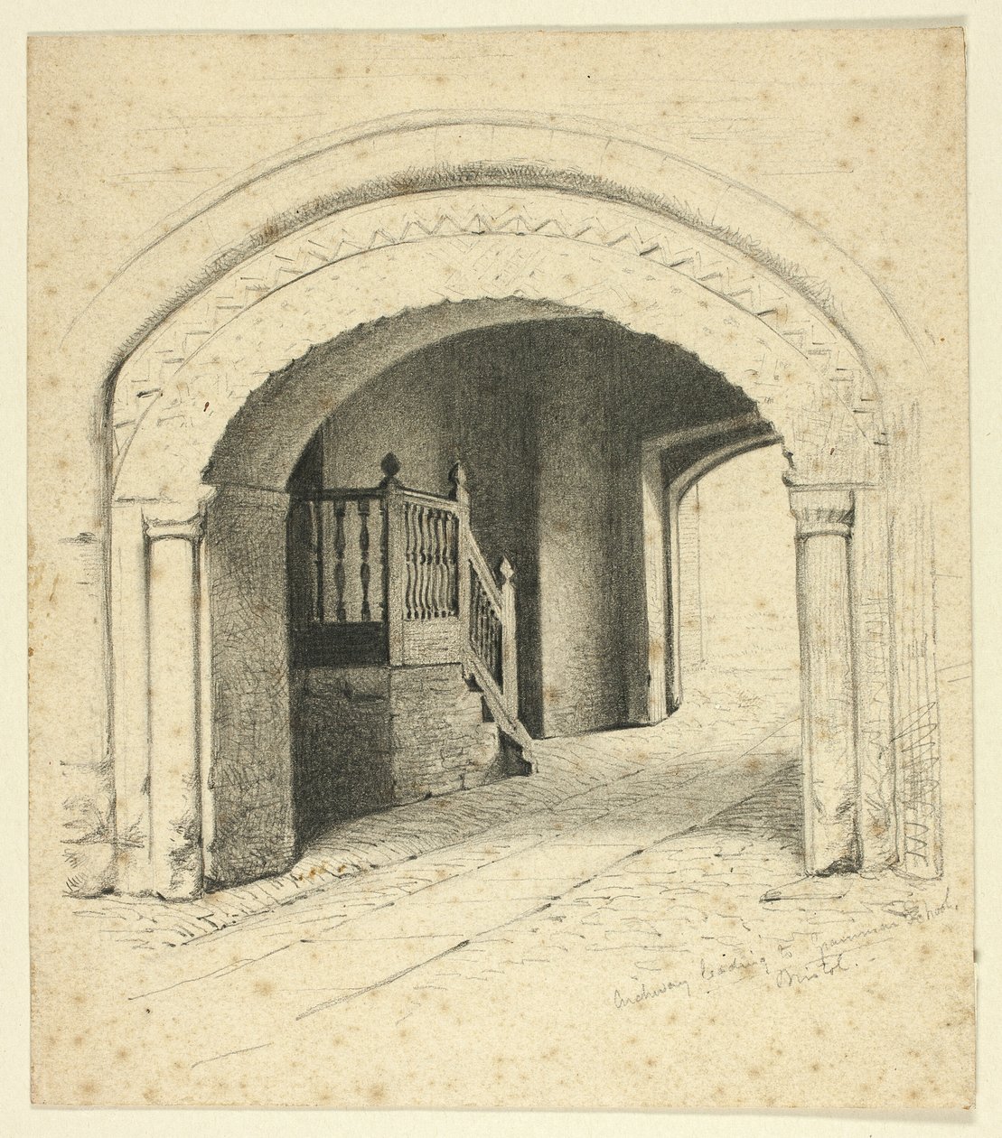 Archway som leder till Grammar School, Bristol av Henry Stacy Marks