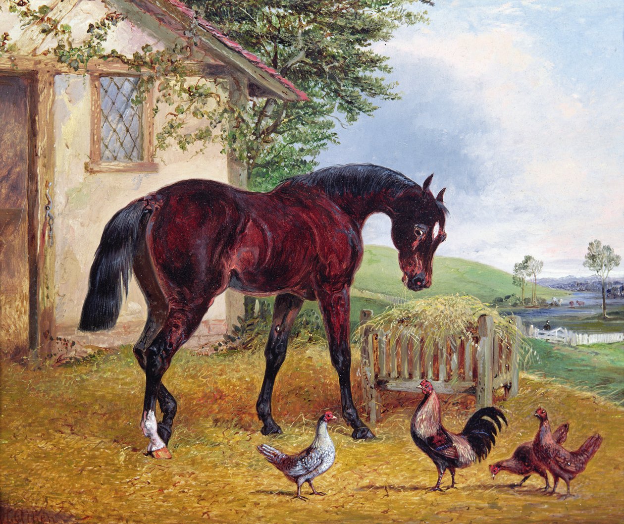 Gårdsscen av Henry Thomas Alken