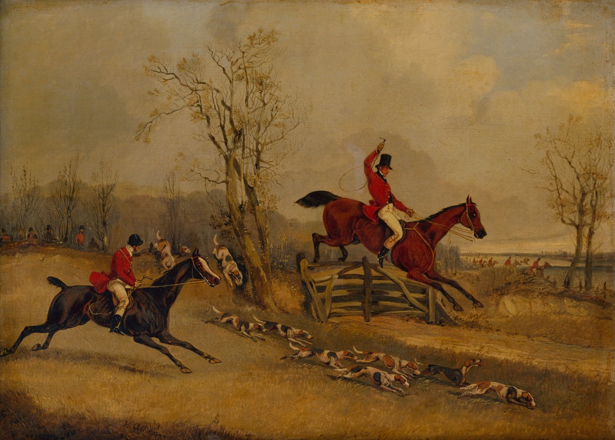 The Meet, Over the Gate (olja) av Henry Thomas Alken