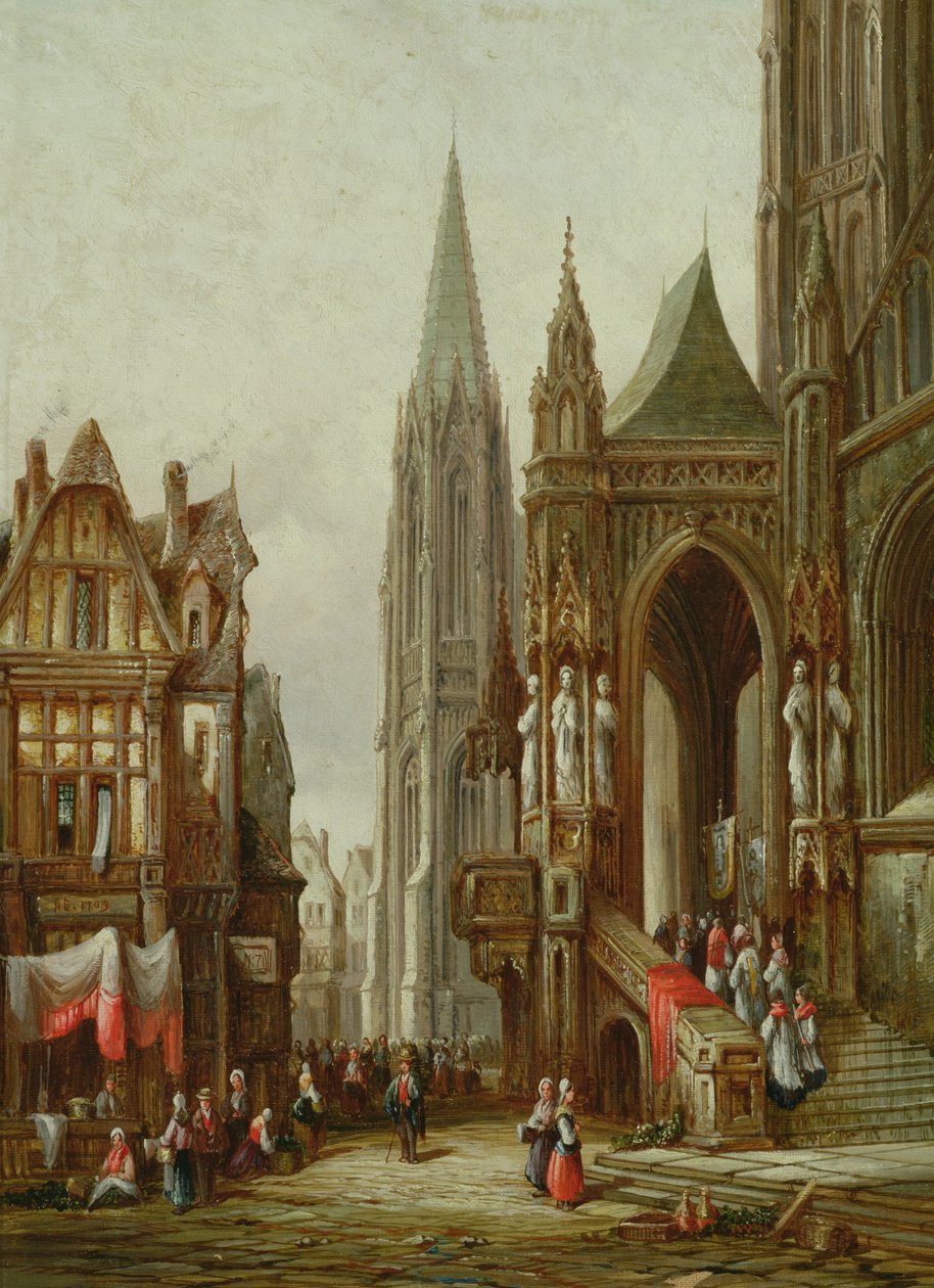 Kyrklig procession som går in i en katedral av Henry Thomas Schafer