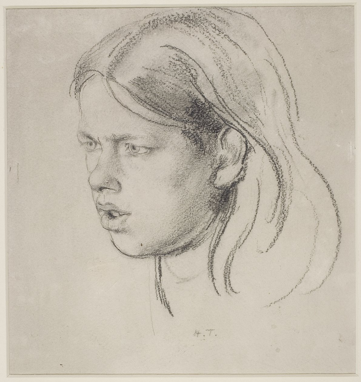 Head of a Girl (krita på papper) av Henry Tonks