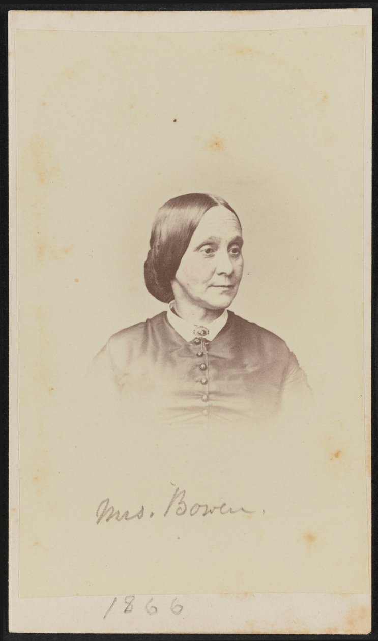 Carte-de-visite-porträtt av Mrs. Bowen, 1866. av Henry Ulke