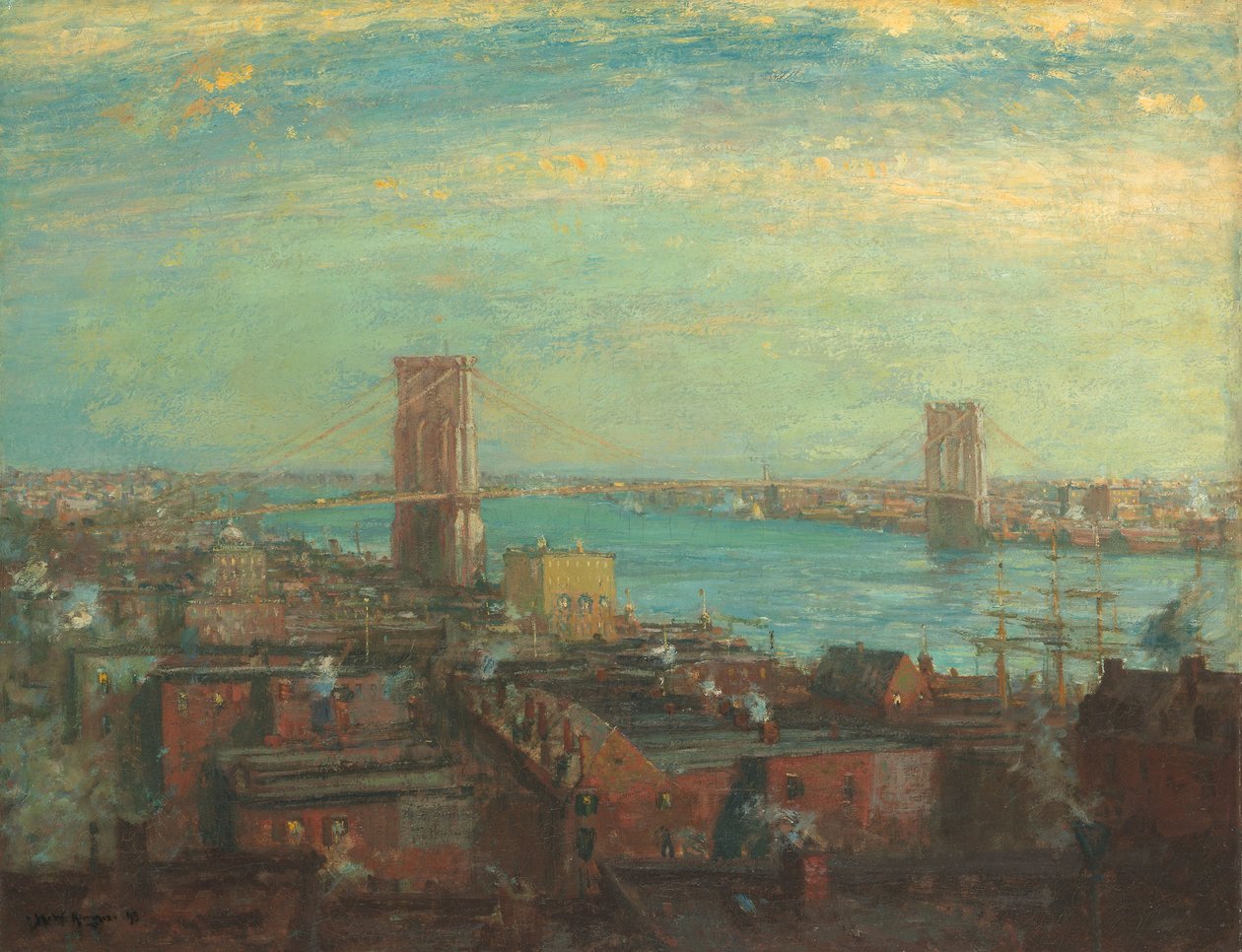 Brooklyn Bridge av Henry Ward Ranger
