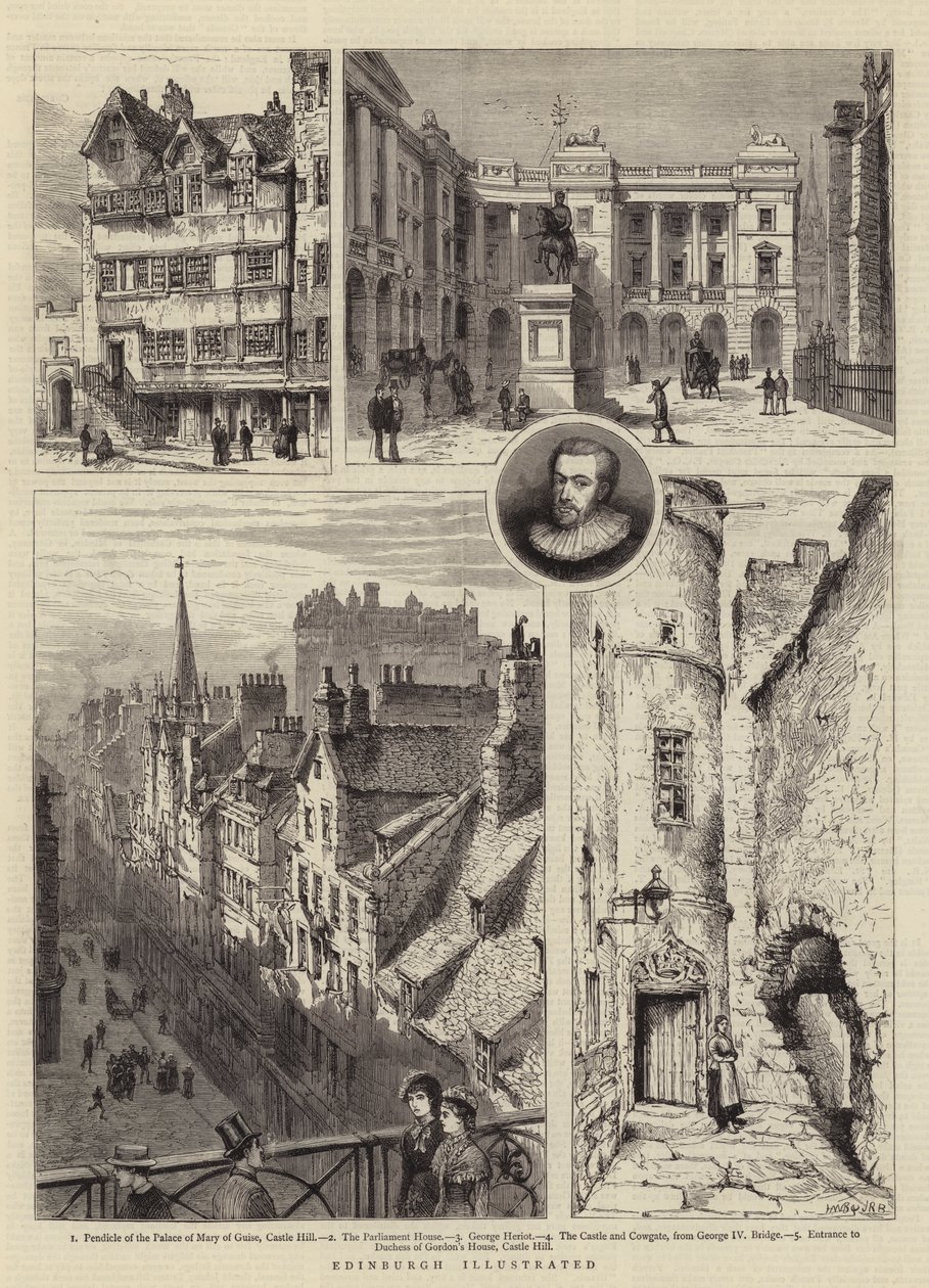 Edinburgh illustrerad av Henry William Brewer