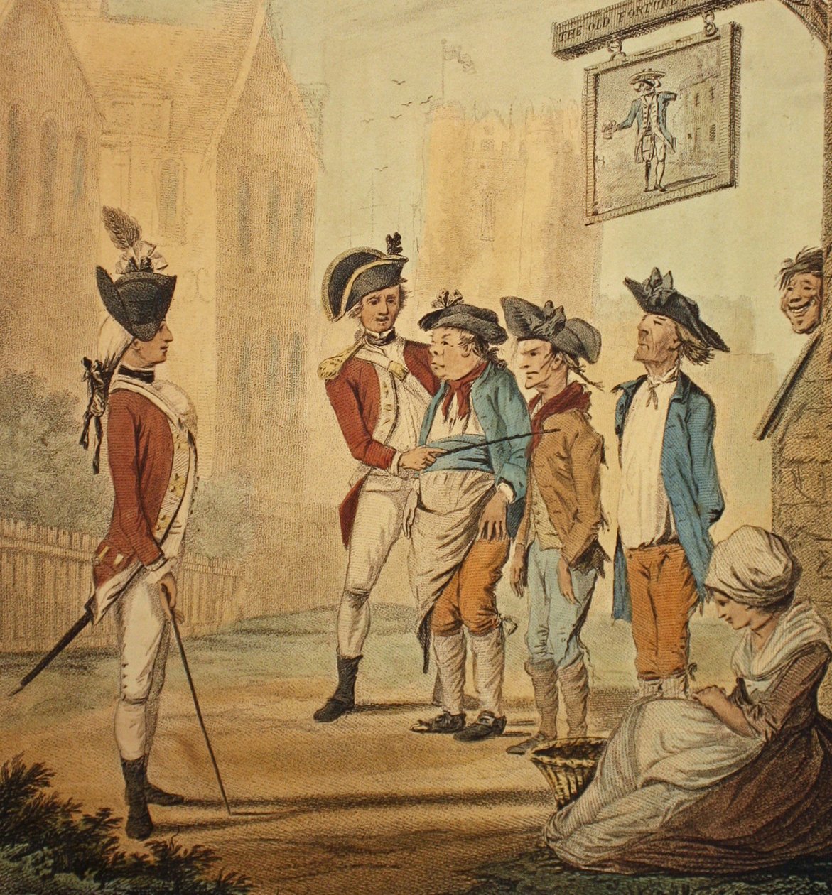 "Rekryter", utgiven 1780 av Henry William Bunbury
