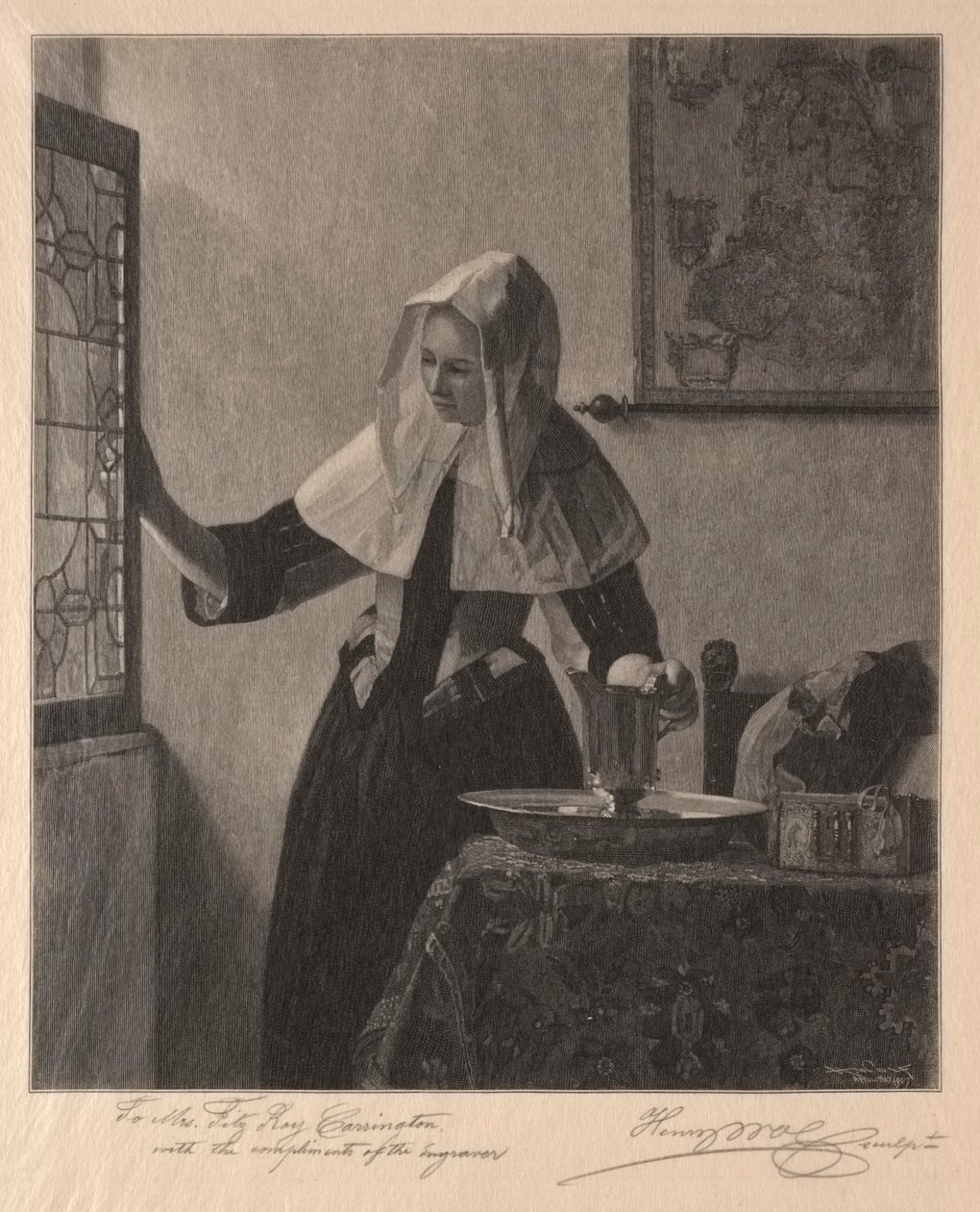 Ung kvinna vid ett fönster, 1907. av Henry Wolf